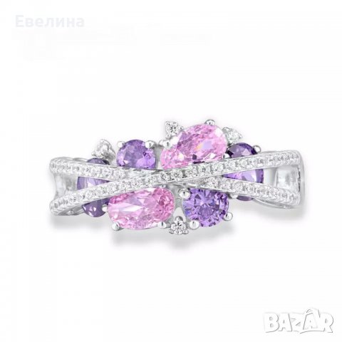 Дамски комплект пръстен и обеци, щампа 925 сребро, снимка 10 - Бижутерийни комплекти - 38154022