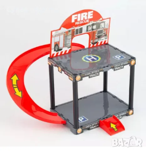 Паркинг-пожарна,комплект за игра, снимка 3 - Коли, камиони, мотори, писти - 48523533