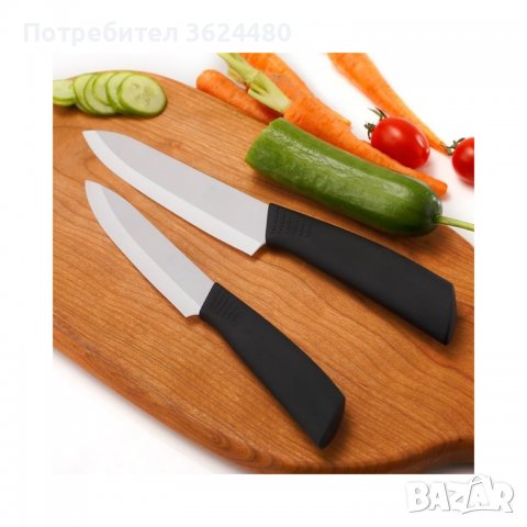 Комплект от 4 керамични ножа и керамична белачка, снимка 4 - Аксесоари за кухня - 39933212