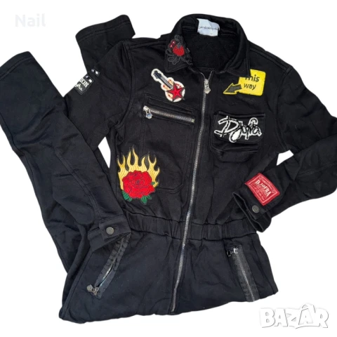  Черен цял гащеризон Djofra one size/S/M/, снимка 13 - Гащеризони - 51001261