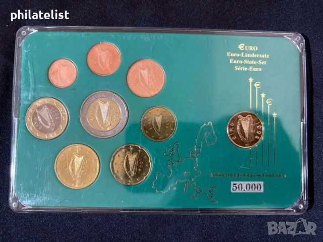 Ирландия 2002 - Евро сет - комплектна серия от 1 цент до 2 евро + 1 пени 1998, снимка 2 - Нумизматика и бонистика - 52022224