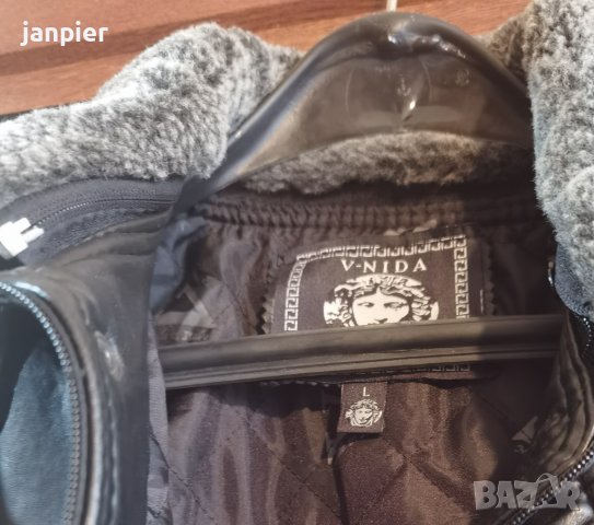 Мъхко кожено яке V-Nida. Размер L, снимка 2 - Якета - 39018174
