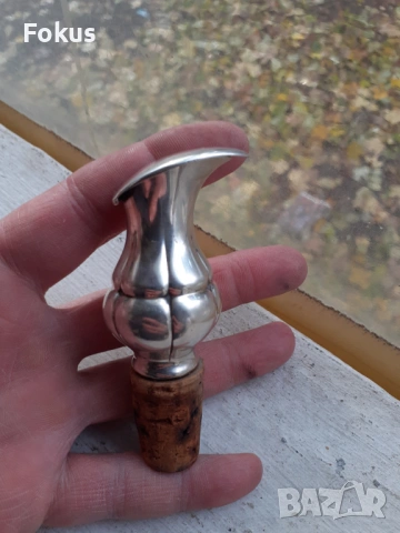 Стар антикварен дебело посребрен декантер бутилка Арт Деко, снимка 3 - Антикварни и старинни предмети - 53357962