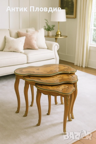 Комплект три маси с интарзия 