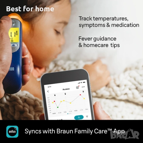 Braun ThermoScan 7+ Connect дигитален термометър за ухо, снимка 3 - Друга електроника - 53294118