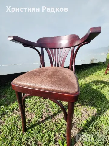 Виенски стол кафява алкантара, снимка 5 - Столове - 49935884