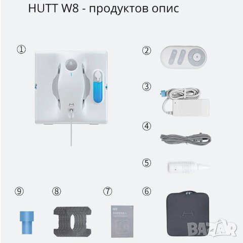 Робот за почистване на прозорци Xiaomi Hutt W8 със спрей функция * Безплатна доставка * Топ оферта!, снимка 14 - Парочистачки и Водоструйки - 40351528