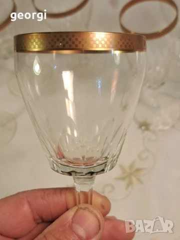 кристални чаши за вино със златен кант     26/1, снимка 13 - Чаши - 50492870