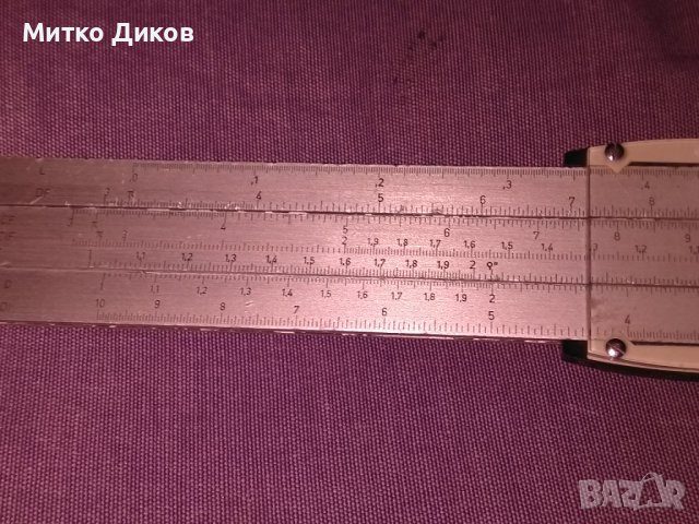 Rechenschieber reiss 3201 логаритмична линия от соца ГДР метална, снимка 3 - Други ценни предмети - 43141693