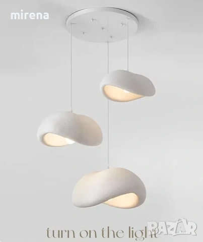 Wabi sabi таванна лампа с 3 глави и 60 см основа регулируема височина, снимка 2 - Лампи за таван - 53133877