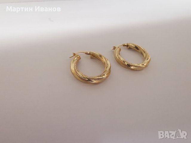 Златни обеци халки 10, снимка 7 - Обеци - 43688893