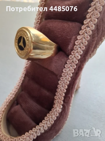 МЪЖКИ ЗЛАТЕН ПРЪСТЕН МЕРЦЕДЕС , снимка 4 - Пръстени - 50806459