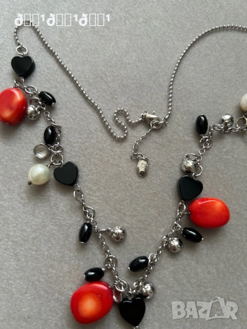 Сребърно колие с естествени камъни , снимка 4 - Колиета, медальони, синджири - 52801537