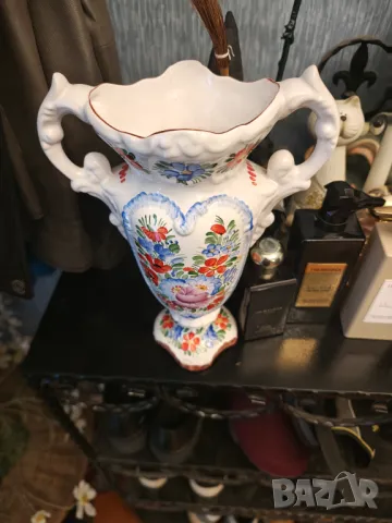 Френска антикварна порцеланова ваза, снимка 5 - Вази - 50131838