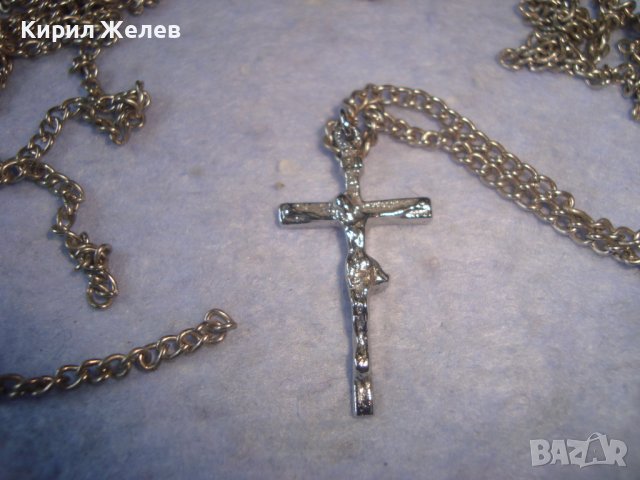 КРАСИВО ПОСРЕБРЕНО НАГРЪДНО РАЗПЯТИЕ КРЪСТЧЕ със СТОМАНЕНА ВЕРИЖКА 16634, снимка 8 - Колиета, медальони, синджири - 36901624