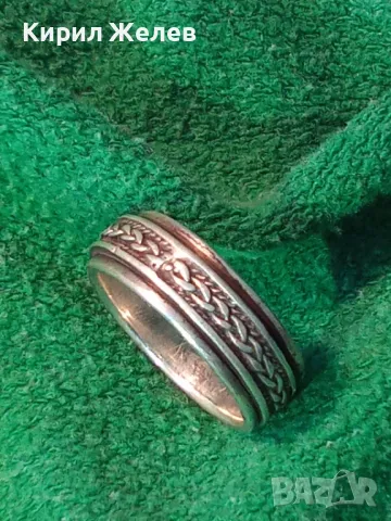 ДИЗАЙНЕРСКИ ДВУКОМПОНЕНТЕН ВЪРТЯЩ Се СРЕБЪРЕН ПРЪСТЕН СРЕБРО 925 СТИЛНО ОРНАМЕНТИРАН Тип ХАЛКА 34460, снимка 14 - Пръстени - 50023851
