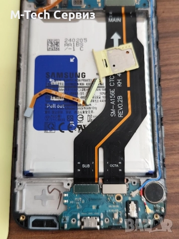 SAMSUNG A15 A155F 2 части Батерия кабел среден борд слушалка бутони звънец, снимка 3 - Резервни части за телефони - 51511282