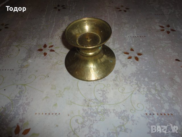 Старинен бронзов свещник 9, снимка 2 - Колекции - 43763472