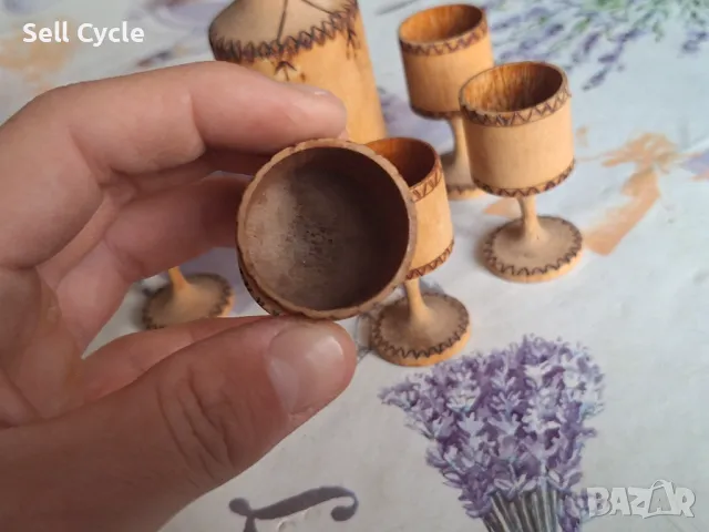 ✅ДЪРВЕН КОМПЛЕКТ ЗА НАПИТИ❗, снимка 3 - Антикварни и старинни предмети - 49218812