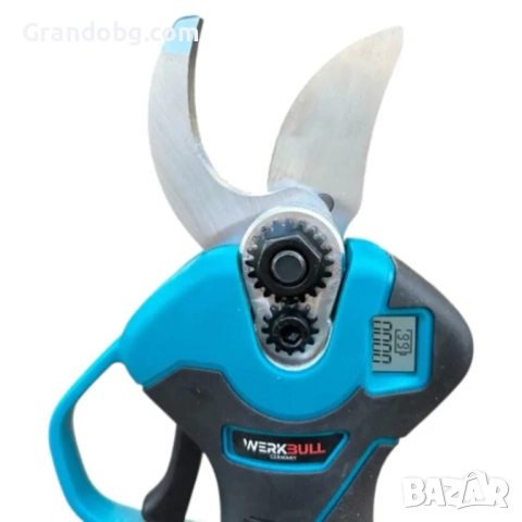 Професионална Немска Лозарска ножица WerkBull с дисплей + резервен нож и пила за точене 109.00 лв, снимка 2 - Други инструменти - 52107808