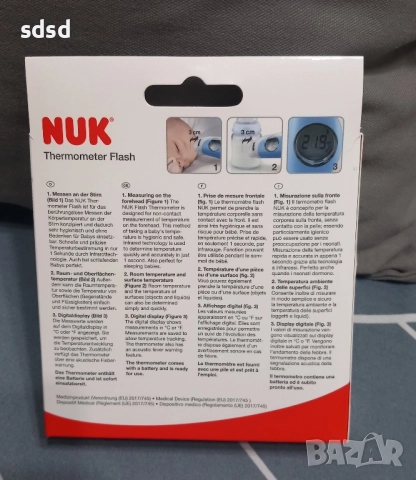 Безконтактен термометър Nuk flash , снимка 2 - Друга електроника - 51876869
