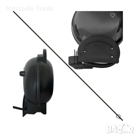 Мини гофретник Mercado Trade, 600W, Черен, снимка 4 - Гофретници - 47532787