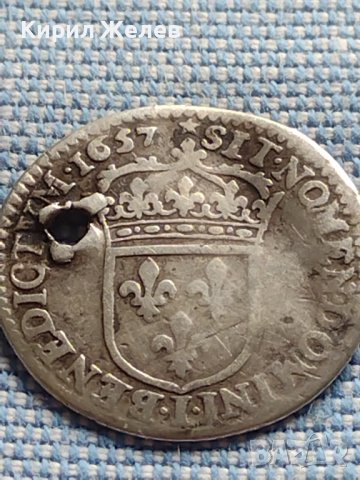 Сребърна монета 1/12 Екю 1657г. Луй XIV Лимож Франция 61831, снимка 6 - Нумизматика и бонистика - 42944418