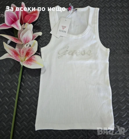 Guess Дамски Летен Мек Памучен Рипсен Потник Гес - 3 Налични Цвята Код VL-111, снимка 5 - Потници - 50919477