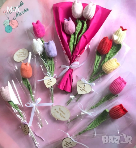 Ръчно изработени цветя за 8-ми Март