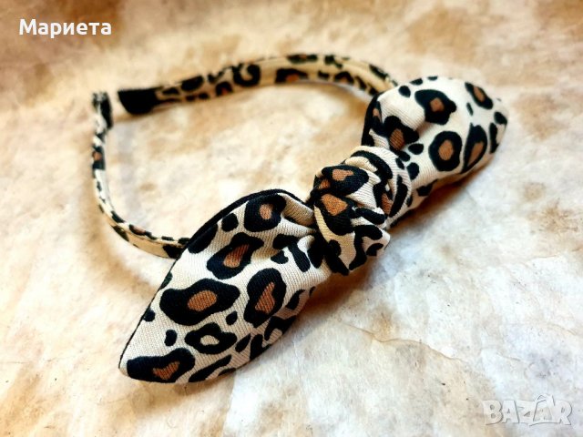 Диадема с леопардов принт Диадема с възел панделка Аксесоари за коса Диадеми Ръчна Изработка , снимка 5 - Аксесоари за коса - 38090463