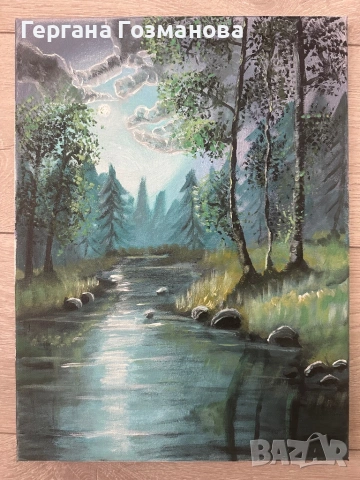 Картина: Нощна разходка с лодка