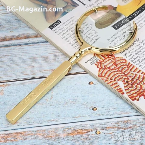 Луксозна мощна увеличителна ръчна лупа 8X увеличение с дръжка за четене книги стъклена професионална, снимка 8 - Други инструменти - 50920302