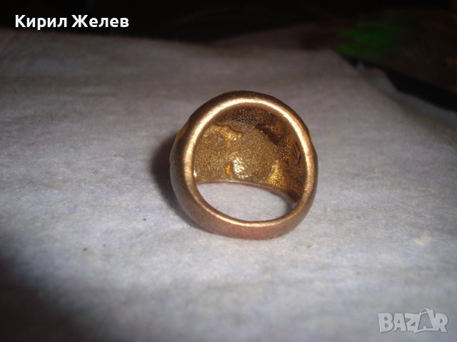 СТАР ПОЗЛАТЕН ЕМАЙЛИРАН ФЛОРАЛЕН ВИНТИДЖ ПРЪСТЕН 19631, снимка 6 - Пръстени - 37442845