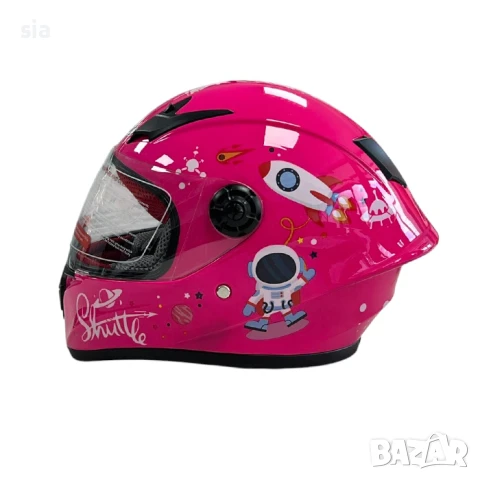 Детска каска за Скутер, Тротинетка, мотопед, мотор, АТВ, Велосипед, 4 цвята, шлем със слюда, снимка 9 - Аксесоари и консумативи - 47544870