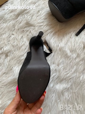 Обувки на ток с панделки, снимка 4 - Сандали - 37297426