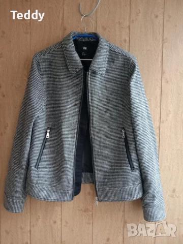 Вълнено бомбър яке H&M, размер L, унисекс, снимка 15 - Якета - 52155561