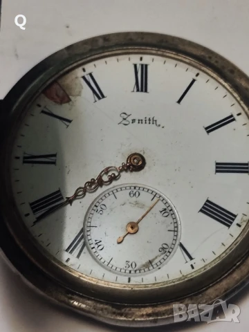 сребърен джобен часовник ZENITH, снимка 2 - Други - 50955594
