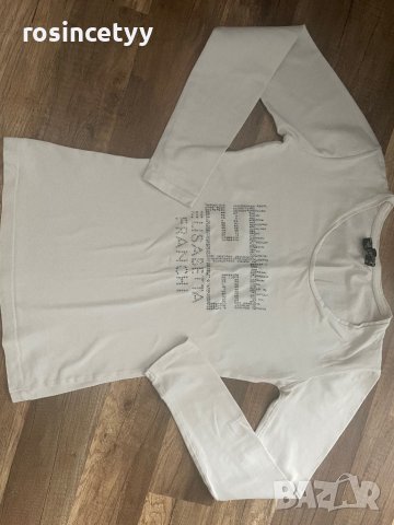 бяла блузка с камъни, снимка 2 - Блузи с дълъг ръкав и пуловери - 36164215