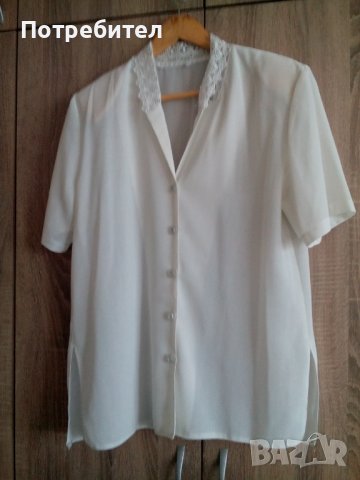 Бяла риза къс ръкав № 48, снимка 1 - Ризи - 36724843