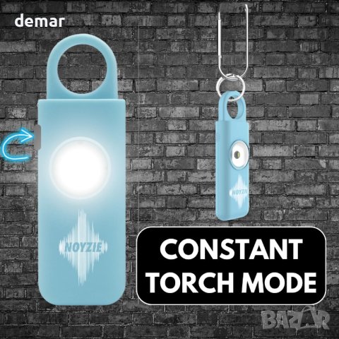 Лична аларма за безопасност със сирена и светлина, ключодържател, синя, снимка 4 - Други стоки за дома - 43341491