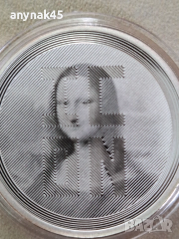 Сребро 1 oz. Icon Мона Лиза, снимка 3 - Нумизматика и бонистика - 53480968