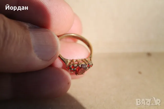Златен английски дамски пръстен ''JSM'', снимка 8 - Пръстени - 47813026