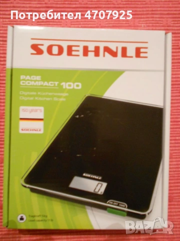 Дигитална кухненска везна Soehnle "Page Compact 100" – 5 кг / 1 г, снимка 2 - Други - 53506041