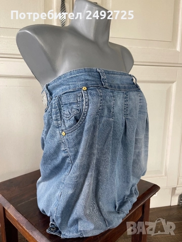 Топ дънков голи рамена, снимка 1