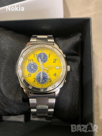 Seiko  Chronograph Quartz Men's Watch Yellow, снимка 4 - Мъжки - 51550510