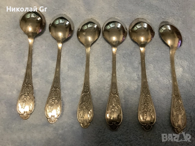 Лъжици  посребрен  произведено в СССР 1974 години завод Мстера отличен състояние, снимка 2 - Колекции - 52343226