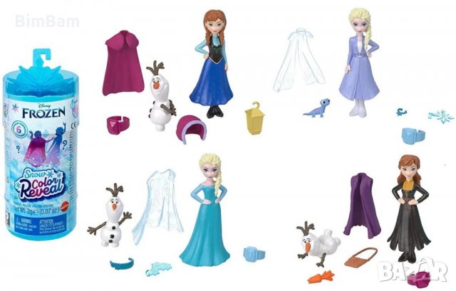 Промоция -50% ! Мини кукла изненада Disney Frozen Snow Color Reveal с 6 изненади Mattel, снимка 2 - Кукли - 40098016
