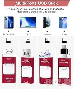 ZARMST 256 GB USB стик за телефон, Memory Stick външна памет, снимка 3 - Друга електроника - 47498712