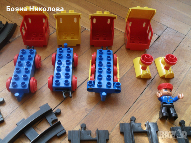 Лего Дупло влак с релси - сет, винтаж, снимка 2 - Влакчета, самолети, хеликоптери - 36391250