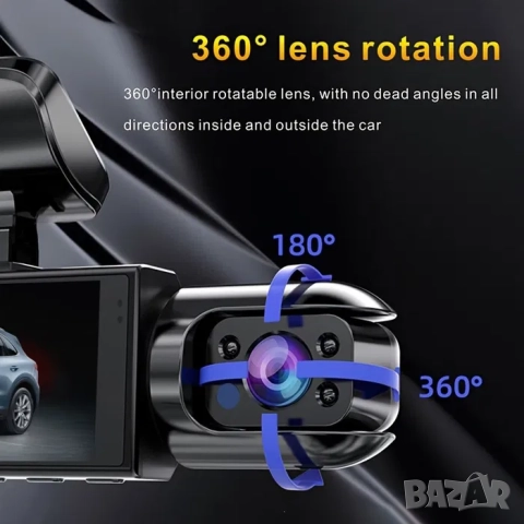 WIFI Видеорегистратор DVR с две камери за автомобили, нощно вижда, снимка 8 - Друга електроника - 52071765